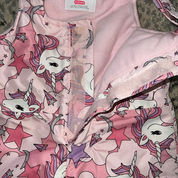 18-24 Month The Children’s Place Unicorn 2 Piece Winter Coat and Overalls - Picture 9 of 11
